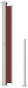 Toldo lateral retrátil para pátio 220x500 cm castanho