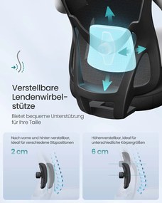 Cadeira Escritório com apoio de cabeça ajustável 70 x 70 x (113-130) cm Preto