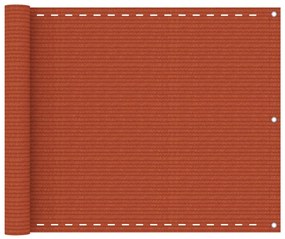 vidaXL Tela de varanda 75x500 cm PEAD laranja