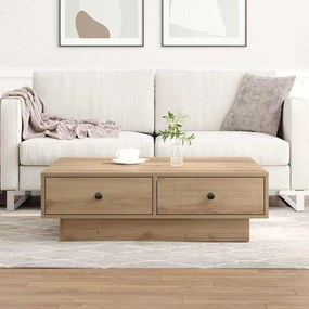 vidaXL Mesa de Centro Carvalho Artesanal Folheado, MDF 90 x 90 x 28 cm