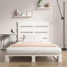 Cama sem colchão 100x200 cm madeira de pinho maciça branco