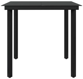 3 pcs conj. de jantar para jardim c/ almofadões cinzento/preto