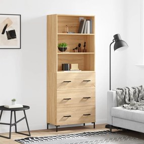 vidaXL Armário alto 69,5x34x180 cm derivados de madeira cor sonoma