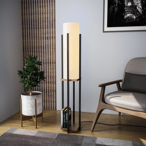 Candeeiro de Pé Shelf Lamp – Preto e Dourado – 25 x 25 x 130 cm