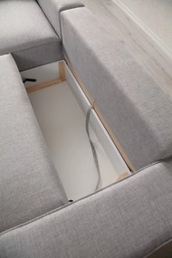 Sofá-Cama de Canto Pırlo – Cinzento Claro – 260x78x170 cm