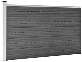 Conjunto de painéis de vedação WPC 699x105 cm preto