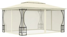 vidaXL Gazebo com redes 300x400x265 cm creme