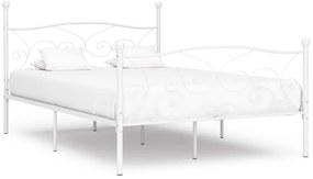 Estrutura de cama com estrado de ripas 140x200 cm metal branco