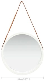 Espelho de parede com alça 50 cm branco