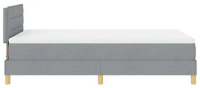 Cama Box com Colchão e LED Cinza Claro 120x200 cm Tecido