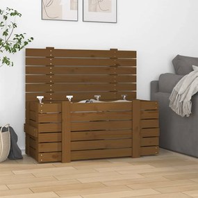 825001 vidaXL Caixa de arrumação 91x40,5x42 cm pinho maciço castanho mel