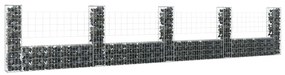 Cesto gabião em forma de U c/ 5 postes 500x20x100 cm ferro