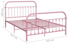 Estrutura de cama 120x200 cm metal rosa