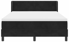 Cama Box Spring com Colchão vidaXL Preto 140x190 cm Veludo