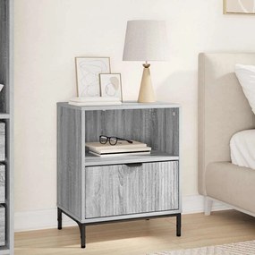 vidaXL Mesa-de-cabeceira com gaveta Sonoma cinzento 49 x 36 x 61 cm