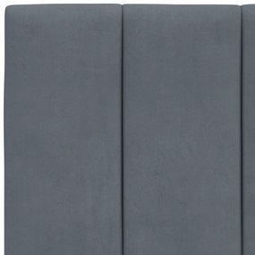 Estrutura de cama c/ luzes LED 100x200cm veludo cinzento-escuro