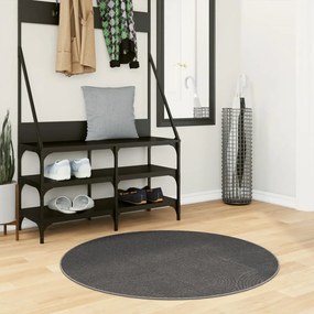 vidaXL Tapete de pelo curto IZA visual escandinavo Ø 100 cm antracite
