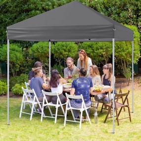 Tenda Jardim, feiras, eventos 2 x 2 m Pop up dobrável impermeável com Saco de transporte Cinza
