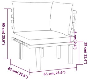 8 pcs conjunto lounge de jardim com almofadões acácia maciça