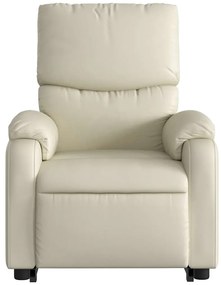 Poltrona reclinável de massagens couro artificial cor creme