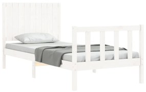 Estrutura de cama com cabeceira 90x200 cm madeira maciça