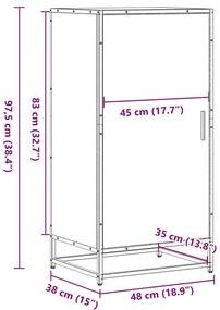 Sapateira 48x38x97,5 cm derivados de madeira carvalho castanho