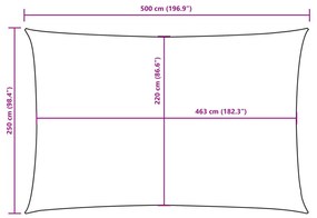 Para-sol vela tecido oxford retangular 2,5x5 m verde-escuro