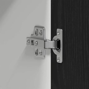 Armário Suspenso em Carvalho Preto da - 80x31x60 cm - Feito em Madeira