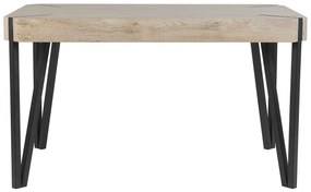 Mesa de jantar taupe com preto 130 x 80 cm CAMBELL Beliani