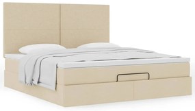 Estrutura de cama otomana com creme de colchão 180x200cm tecido