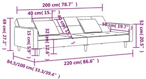 Sofá-cama 2 lugares com duas almofadas veludo preto