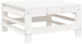7 pcs conjunto lounge de jardim pinho maciço branco