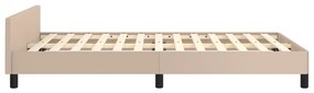 Estrutura de cama sem colchão 120x190cm couro artif. cappuccino