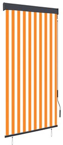 vidaXL Estore de rolo para exterior 100x250 cm branco e laranja