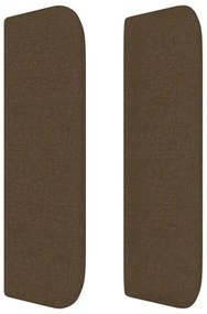 Cabeceira de cama c/ abas tecido 103x16x78/88cm castanho-escuro