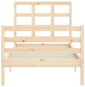Estrutura de cama com cabeceira 90x200 cm madeira maciça