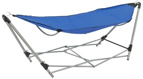 Rede com suporte dobrável azul