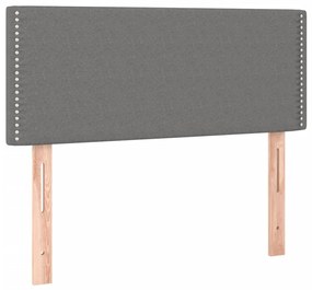Cama boxspring com colchão 120x190 cm tecido cinzento-escuro
