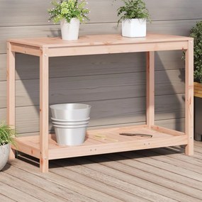 vidaXL Mesa de jardinagem com prateleira madeira de douglas maciça