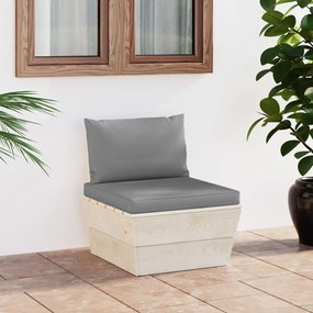 vidaXL Sofá de centro paletes p/ jardim com almofadões abeto impreg.