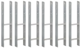 vidaXL Âncoras de vedação 6 pcs 12x6x60 cm aço galvanizado prateado
