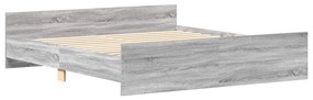 Estrutura cama c/ cabeceira e apoio pés 180x200 cm cinza sonoma