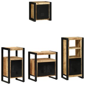 vidaXL Conjunto de Móveis para Banheiro 4 pcs Madeira de manga maciça