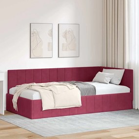 vidaXL Estrutura de Cama de Canto Vinho Vermelho 100 cm x 200 cm