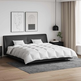 vidaXL Conjunto de Edredom com travesseiro 3 pcs Branco Pena de ganso