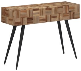 Mesa consola 110x34x80 cm madeira de teca recuperada maciça