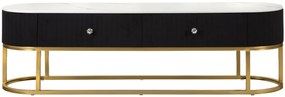 MÓVEL DE TV MONTPELLIER 150X42X45 CM PRETO E DOURADO