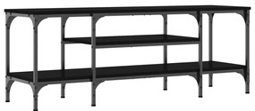 Móvel de TV 121x35x45 cm derivados de madeira/ferro preto