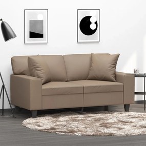 vidaXL Almofadas decorativas 2 pcs 40x40cm couro artificial cappuccino