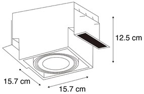 Spot embutido preto 1 luz GU10 AR111 Trimless - Oneon Moderno